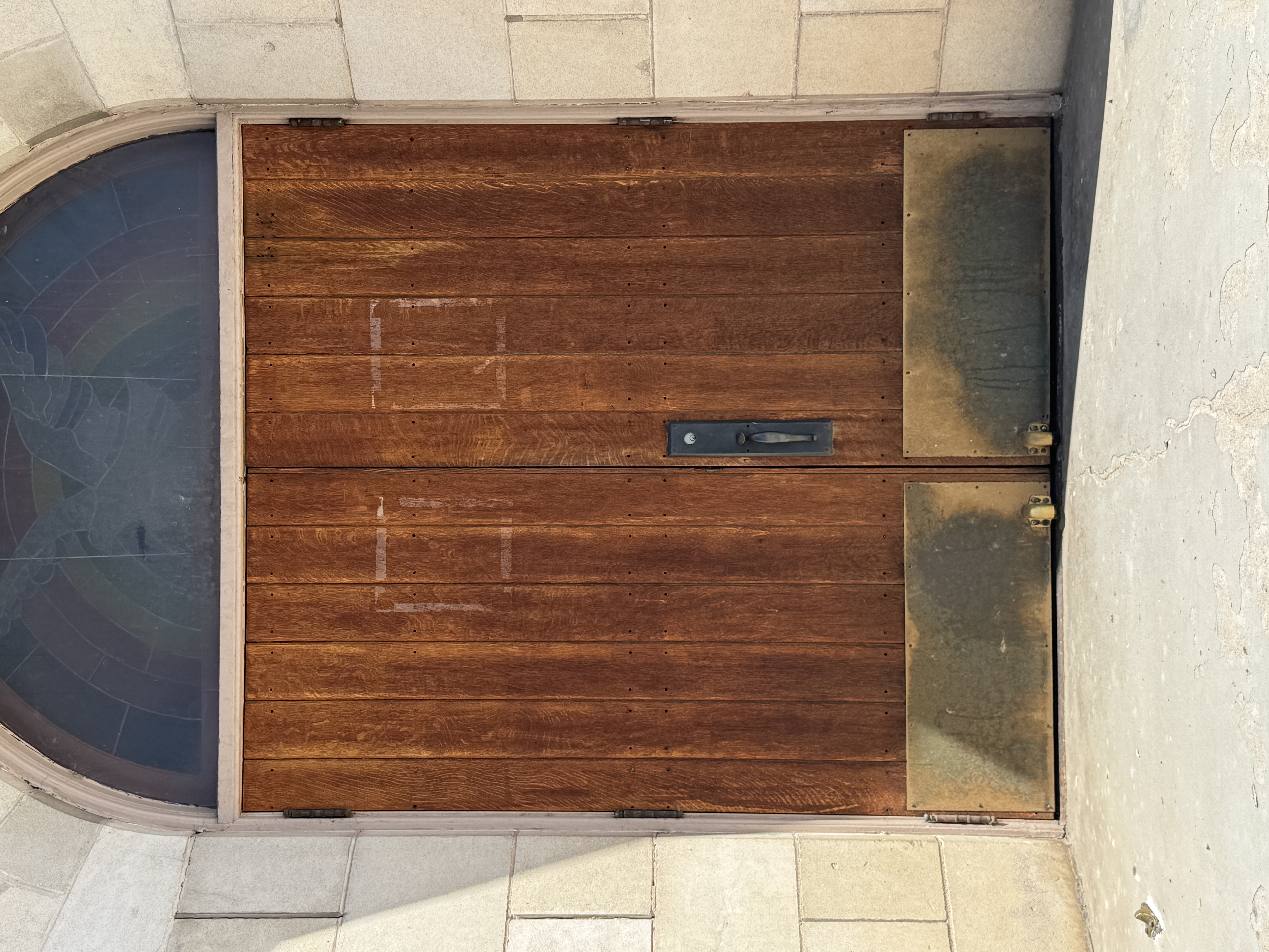 St. Leander Church Entry Door Restoration before